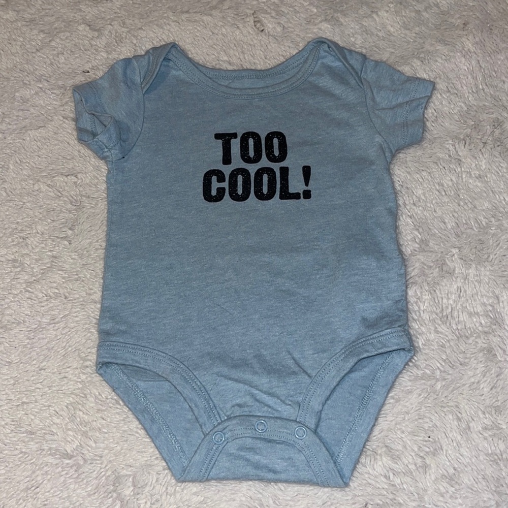 (3 for $10) PL baby 9 month blue too cool bodysuit